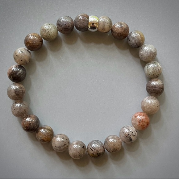 Natural Black Lepidocrocite in Quartz Handcrafted Bead Bracelet - Picture 3 of 4